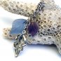 Handmade Silver Blue & Purple Leaf Pendant Necklace
