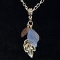 Handmade Silver Blue & Purple Leaf Pendant Necklace