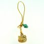 Gold Tone Hello Kitty Cell Phone MP3 Charm with Bell