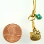Gold Tone Hello Kitty Cell Phone MP3 Charm with Bell