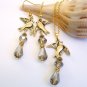 Gold Tone Dove Bird with Swarovski Crystals Handmade Earrings Necklace Gift Set