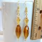 Handmade Glass Beads Earrings - Choose Gold Amber or Silver Crystal AB