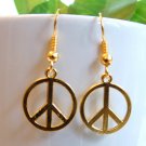 1/2" Peace Sign Earrings - Gold or Silver