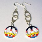 Handcuffs & Rainbow Peace Signs Handmade Earrings