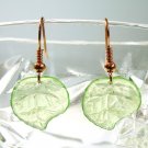 Orange Blue or Green Handmade Acrylic Leaf Earrings