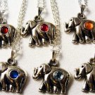 Elephant with Rhinestone Pendant Necklace Handmade