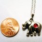 Elephant with Rhinestone Pendant Necklace Handmade