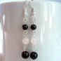 Garnet & Quartz Sterling Silver Handmade Earrings