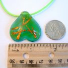 Upside-Down Heart Lampwork Glass Pendant Necklace