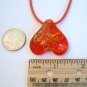 Upside-Down Heart Lampwork Glass Pendant Necklace
