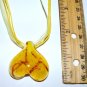Upside-Down Heart Lampwork Glass Pendant Necklace