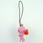 Pink Voodoo Doll Cell Phone MP3 Charm - With Red Heart Balloon