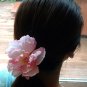 Handmade Large Pink Peony Flower Hair Clip 4"