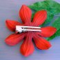 Handmade Large Red Flower Hair Clip 4"