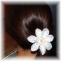 Handmade Large White Flower Hair Clip 4"