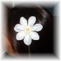 Handmade Large White Flower Hair Clip 4"