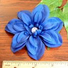 Handmade Large Blue Flower Hair Clip 4"