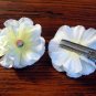 Handmade White Flower Hair Clip Duo