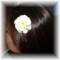 Handmade White Flower Hair Clip Duo