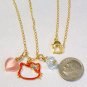 Red Hello Kitty Face Crystal Pendant Gold Handmade Necklace