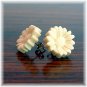 Handmade Ivory Cream Sunflower Post Earrings Studs