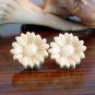 Handmade Ivory Cream Sunflower Post Earrings Studs