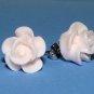 Pale Pink Rose Flower Post Earrings Studs Handmade