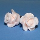 Pale Pink Rose Flower Post Earrings Studs Handmade