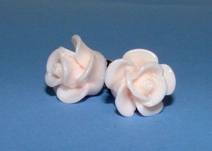 Pale Pink Rose Flower Post Earrings Studs Handmade