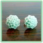 Handmade Dahlia Mum Post Earrings Studs - Pastel Green