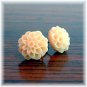 Handmade Dahlia Mum Post Earrings Studs - Peach