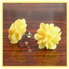 Yellow Flower Post Earrings Studs Handmade