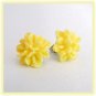Yellow Flower Post Earrings Studs Handmade