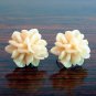Peach Flower Post Earrings Studs Handmade