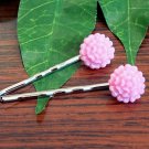 Glitter Pink Mum Flower Bobby Pins Hair Pins Handmade