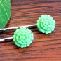 Glitter Lime Green Mum Flower Bobby Pins Hair Pins Handmade