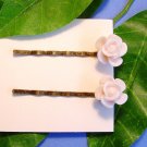 Light Pink Rose Flower Bobby Pins Hair Pins Handmade