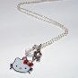 Handmade Hello Kitty, Love, Crystal Pendant Silver Necklace