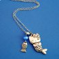 Silver Mermaid Hello Kitty with Fish Pendant Handmade Necklace