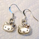 Silver Tone Cute Hello Kitty Earrings