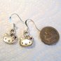 Silver Tone Cute Hello Kitty Earrings
