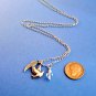 Dove Bird and Angel Wing Pendant Necklace Handmade