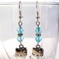 Handmade Silver Hello Kitty Swarovski Crystal Earrings