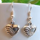 Silver Tone Heart in Heart Handmade Earrings