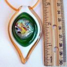 Large Lampwork Glass Pendant Necklace -Choose Color