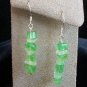 Handmade Green Cat's Eye Sterling Silver Dangle Earrings