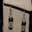 Clear Quartz & Garnet Sterling Silver Earrings Handmade
