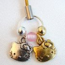 Handmade Gold & Silver Hello Kitty Phone MP3 Charm
