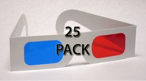 25 pack Classic Red/Blue 3D Glasses - Paper Anaglyph