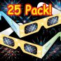 25 Pack - Rainbow Laser Holographic Diffraction Psychedelic Rave Glasses